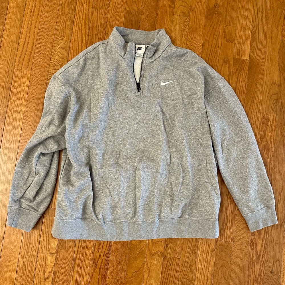 Nike Quarter Zip Sweatshirt Lightweight Men’s Medium Grey